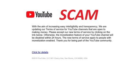 youtube channel scam support scams by